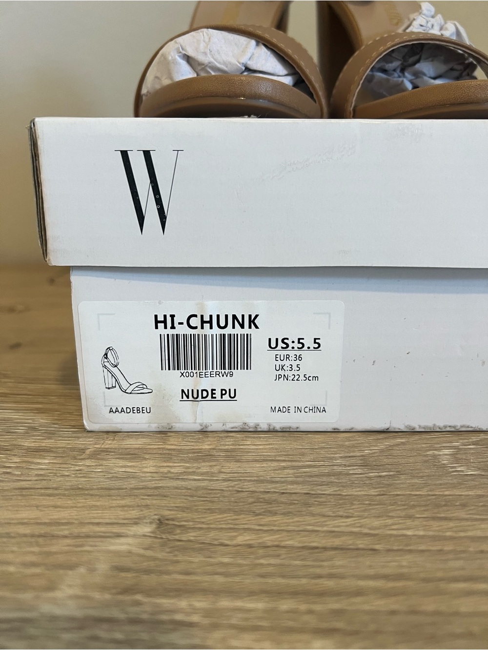 DREAM PAIRS Hi-Chunk High Heel Pump Sandals Nude PU Size 5.5 Block Heel NWB⁠ - Picture 6 of 14